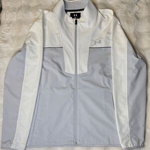 Under Armour White and Gray Raincoat